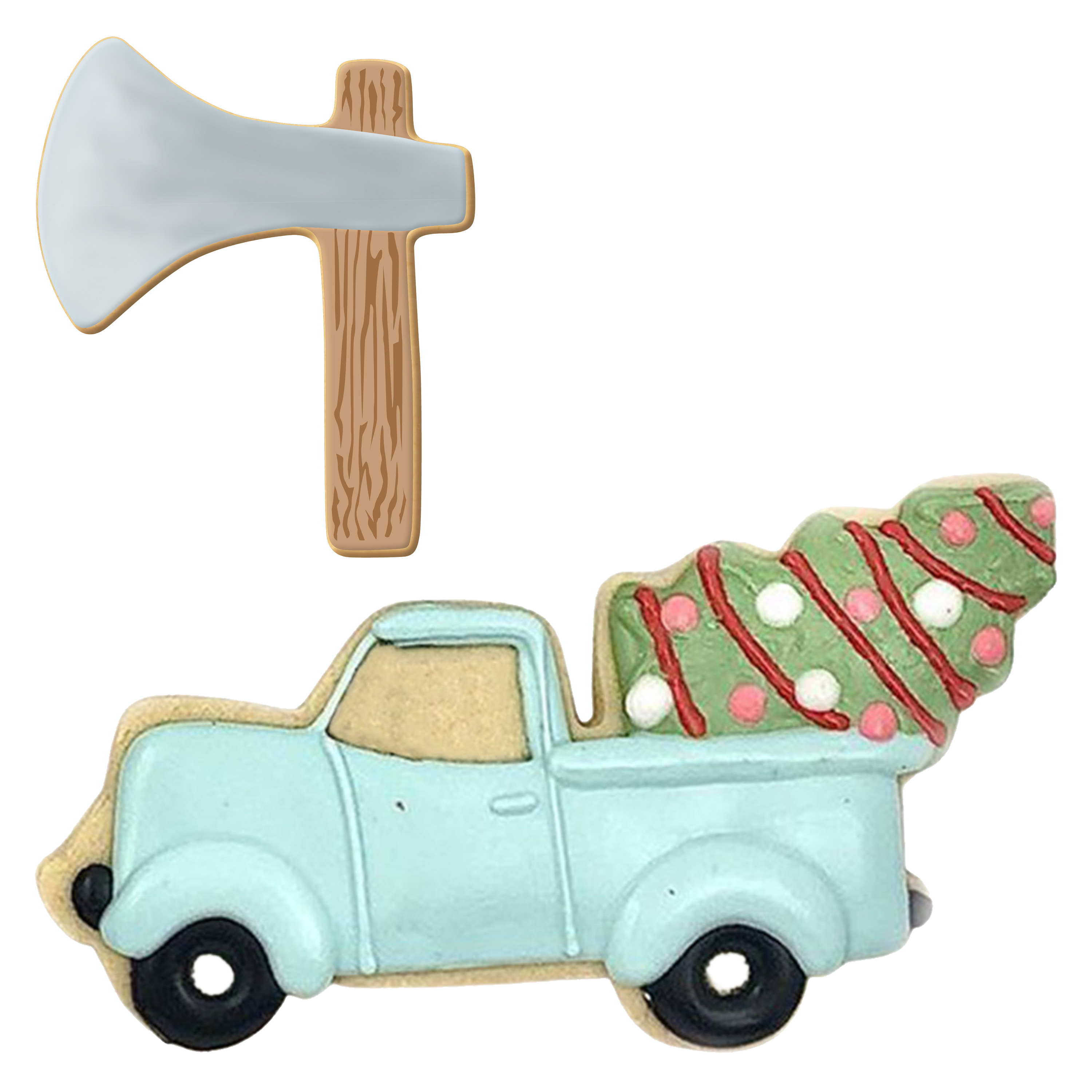 Mom, We Got A Tree! Cookie Cutter Set - 2 Pieces - 5 in Truck with Tree, 2.25 in Axe - Foose Cookie Cutters - US Tin Plated Steel HS0413 - image 5 of 7