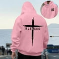 thumbnail image 2 of MEZZALL Men's Hooded Sweatshirt Long Sleeve Casual Pullover Letter Print Everyday Wear Outdoor Activities Comfortable Fall Winter Hoodie Holiday Tops, 2 of 7