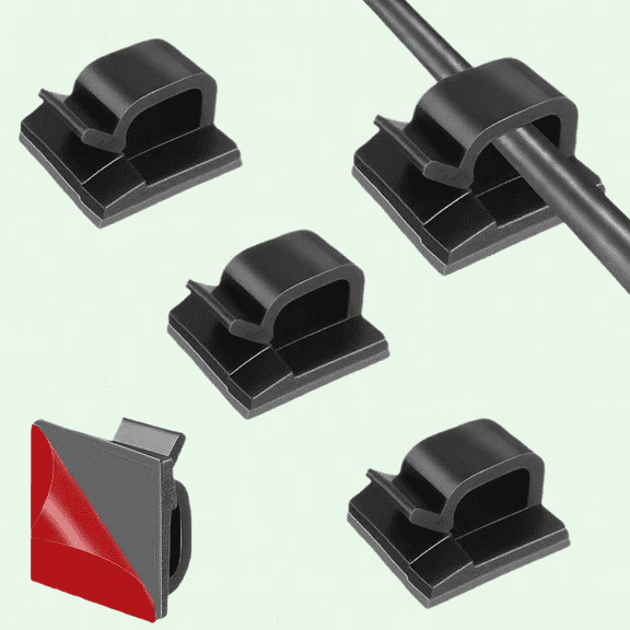 30pcs 3M Sticker Cable Clips, Cable Management Clips for Decoration Lighting, Festivals, Home, Office, Car