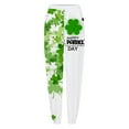 thumbnail image 4 of Pantalones de cintura elástica con bolsillo estampado informal a la moda para mujer del Día de San Patricio, pantalones largos rectos, pantalones de chándal Pompotops  ulkah938799, 4 of 5