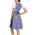 thumbnail image 4 of DuoJiaJ Womens Dirndl Dress, Short Sleeve Body Sculpting Bavarian Stage Performance Gown Blue XXXXXL, 4 of 5