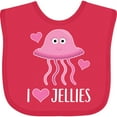 thumbnail image 3 of Inktastic Jellyfish Pink Ocean Creature Girls Baby Bib, 3 of 4