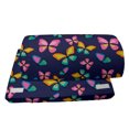thumbnail image 4 of Nature Foot Rest, Spring Theme Colorful Flying Butterflies Seasonal Art Repetition Print, Non-Slip Backing Adjustable Ergonomic Memory Foam Leg Support for Office, Indigo and Multicolor, by Ambesonne, 4 of 5