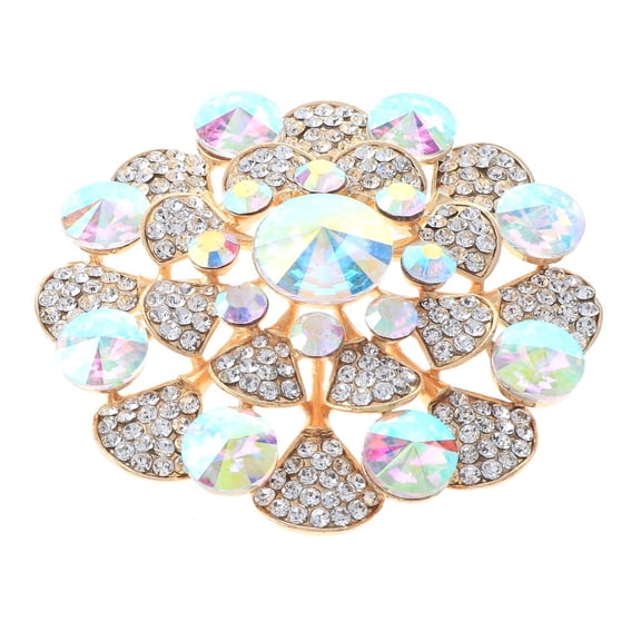 Large Crystal Flower Brooch