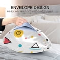 thumbnail image 4 of Yayeee Pillowcase King Size Set of 2 Satin Wrinkle Resistant Pillow Case, Red Simple Shapes, 4 of 7