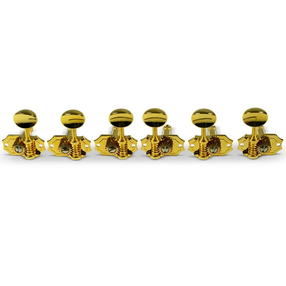 Kluson 3 Per Side Prestige Series Vertical Mount Open Brass Gear Tuning Machines, KPB-3V-GMO