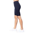 thumbnail image 4 of Juniors Wide Band High Waist Active Workout Biker Running Shorts Leggings, 4 of 5