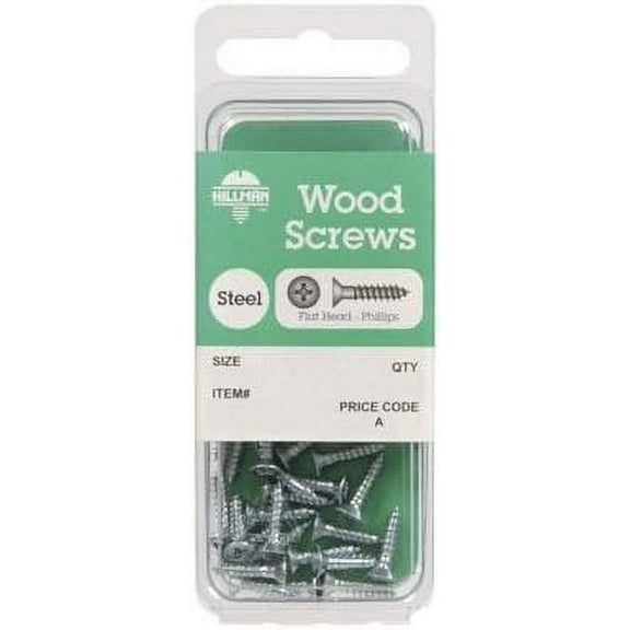 Hillman Wood Screws No. 8 X 1 " Phillips Flat Head