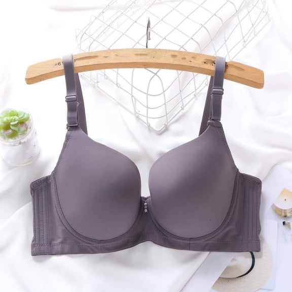Gamivast Tshirt Bras for Women Underwire Comfortable Breathable Soft Seamless Bra Supportive Lifting Push up Full Coverage Lines Sleep Everyday Bras Gray 75B