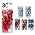 thumbnail image 2 of Ounissouiy 30 Uds. Bolas de Navidad de plástico coloridas bolas colgantes decoraciones adornos jardín año fiesta árbol colgante suministros Kits de decoración para fiestas Rojo Verde Blanco, 2 of 6
