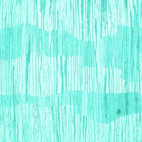 Ahgly Company Indoor Square Solid Turquoise Blue Modern Area Rugs, 8' Square