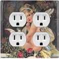 thumbnail image 1 of Metal Light Switch Plate Outlet Cover Antique Romantic Floral Angel Cupid AGL008, 1 of 13