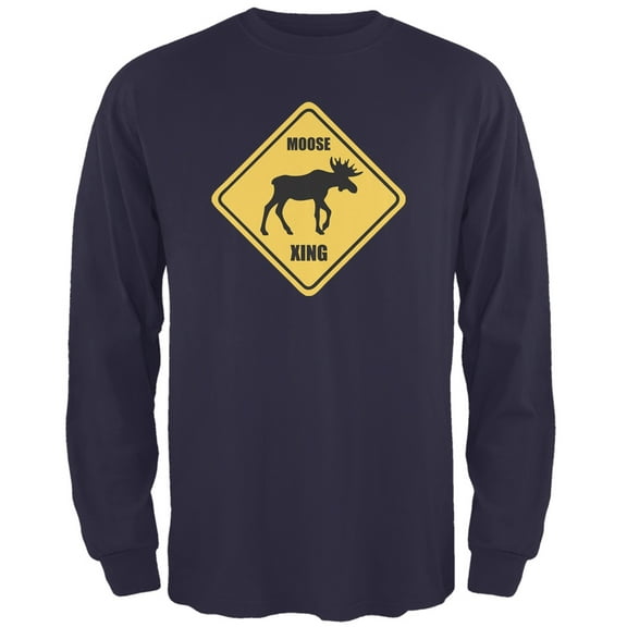 Moose XING Navy Adult Long Sleeve T-Shirt - Medium