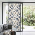 thumbnail image 3 of Blue Gray Spring Floral Privacy Window Film, Decorative Frosted Glass Window Film, Vintage Botanical Reusable Peel and Stick Static Cling for Home Bathroom Office Glass Door 35.4"x78.7", 3 of 8