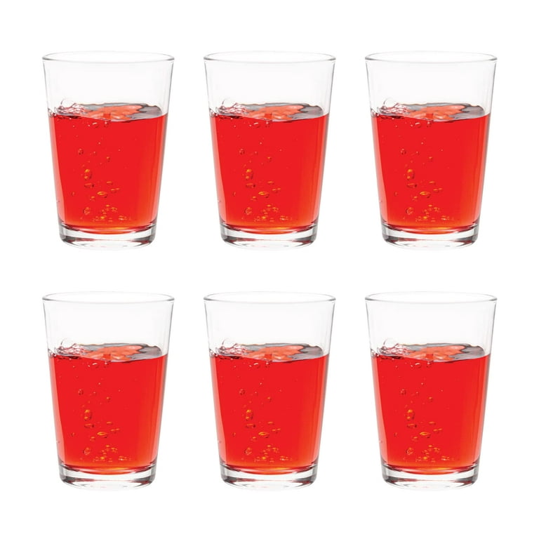 Vikko Mini Juice Glasses, 4.75 Ounce Small Glass Cups, Thick and Durable Juice Glass, Heavy Base Juice Cups, Kids Drinking Glasses for Juice and