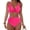 Hot Pink, variant on ZJXFGS Women Two Piece Tankini Swimsuit,Push Up Two Piece Bathing Suit Vintage Solid Swimwear Push Up Twist Front Ruched Bathing Suit Summer Beach Swim Bathing Suits Blackish Green L