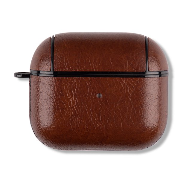 Matsuzay Estuche protector de cuero para auriculares, cubierta profesional, mosquetón de Metal a prueba de golpes, regalo Visual para mujeres y hombres, Electrónica Marrón