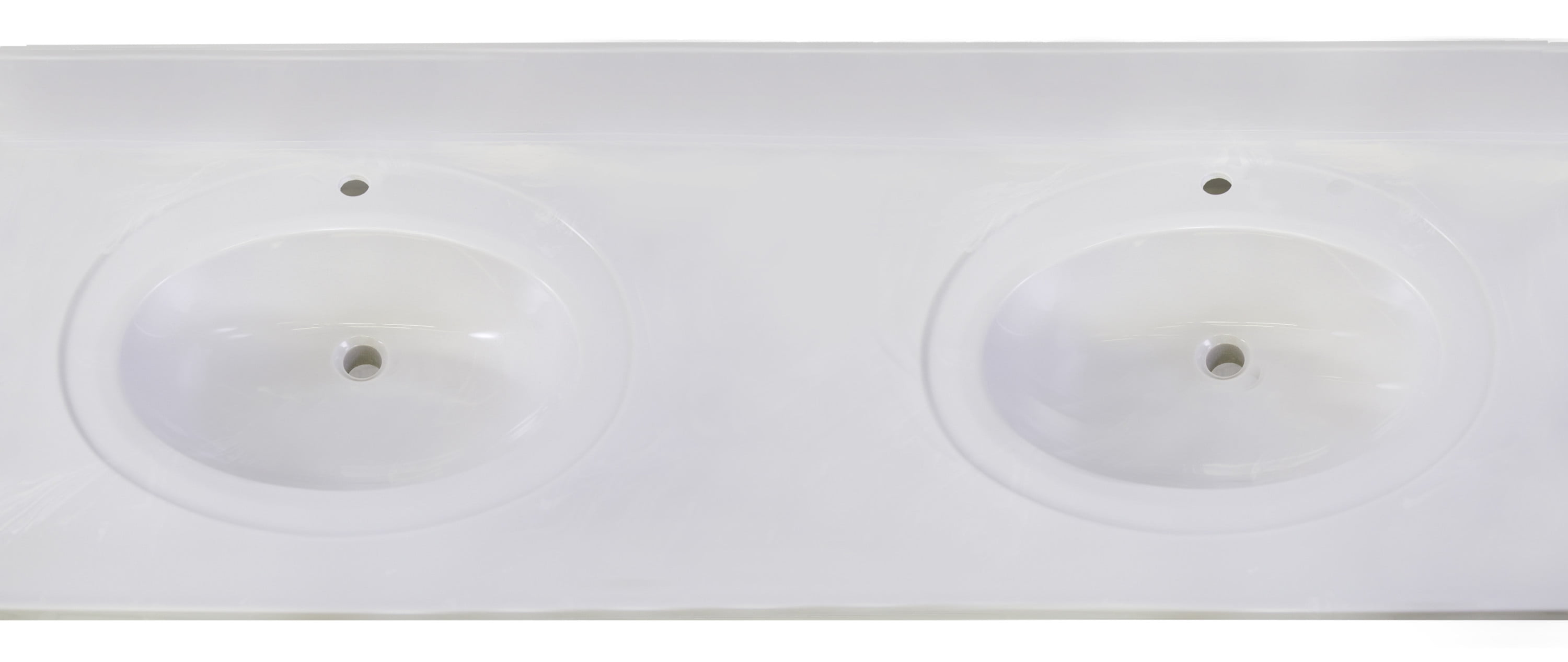Concord 61 Inch Solid Wood Bathroom Vanity with Top, Ready to Assemble, White – Design House, 592782
