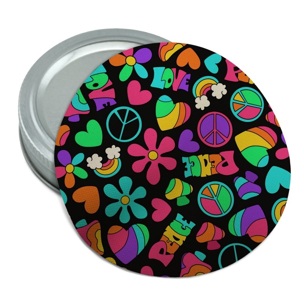 Puppies Dogs Pink Flowers Pattern Round Rubber Non-Slip Jar Gripper Lid Opener Puppies Dogs Pink Flowers Pattern Round Rubber Non-Slip Jar Gripper Lid Opener