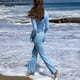 thumbnail image 4 of Gibobby Set Pants y Sudadera Mujer Traje con capucha de punto Conjunto de pantalones de manga larga de cintura alta sexy para mujer(Azul,M), 4 of 4