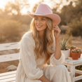 thumbnail image 4 of Slccxzc Vintage Western Cowboy Hat with Crown Decoration, Wide Brim Country Concert Headwear, 4 of 5