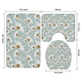 thumbnail image 3 of Light Blue Daisy Flower Pattern Bathroom Rugs Sets 3 Piece,Toilet Cover Set,Absorbent Non Slip Bathroom Mats Sets with U-Shaped Contour Rug Toilet Rug Set, 3 of 5