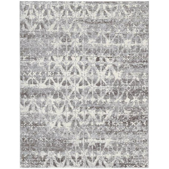 Amer Tapis CAM590233 2 Pi. x 3 Pi. 3 Po. Tapis Transitionnel Tissé à la Machine, Argent