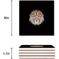 thumbnail image 3 of FMSHPON Lion Style,Black Set of 8 Coaster for Drinks, Absorbent Ceramic Stone Coasters Cup Mat with Cork Base for Home Kitchen Room Coffee Table Bar Decor, 3 of 4