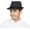 A-darkgray, variant on Felt Trilby Fedora Hat Short Brim Panama Jazz Hat 20s Bowler Cap for Men Women