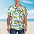 thumbnail image 5 of Uemuo Summer Leopard Printed Regular Fit Short Sleeve Casual Hawaiian Shirt for Men,Aloha shirt,Tropical shirt,Floral print shirt,Vacation Beach shirt-Large, 5 of 9