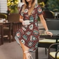 thumbnail image 3 of Goofa Mountain Adventure Badges Pattern Women Summer Short Sleeve Midi Dress with Pockets Casual Aline Flowy Tshirt Dress Vocation Beach Sundress, 3 of 6