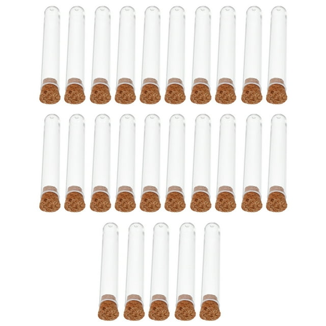 MasteelfCA 25pcs Plastic Test Tube Labs Spice Storage Tubes Science Liquid Container