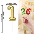 thumbnail image 5 of 28 Years Old Black And Red Arc 3D Birthday Candles For Cake Decoration., 5 of 6