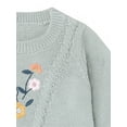 thumbnail image 3 of Modern Moments by Gerber Toddler Girl Sweater with Textural Stitches and Embroidery, Sizes 12M-5T, 3 of 7