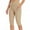 Khaki, variant on Women's Yoga Capris Women's Knee Length Leggings High Waisted Yoga Workout Exercise Capris for Casual Summer with Pockets