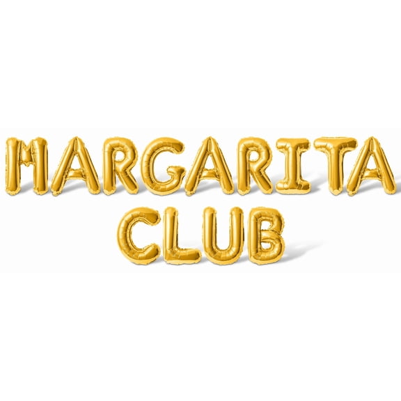 Letter Balloons - MARGARITA CLUB 16" Inch Alphabet Letters Foil Mylar Balloon Bachelorette Party Banner (Gold)