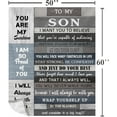 thumbnail image 6 of Gifts for Son,Son Gifts from Mom/Dad,Son Gifts,College Graduation Gifts for a Son,Son Birthday Gifts, Gifts for Grown Son Blanket 60x50in, 6 of 6