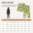thumbnail image 3 of KLL Lemon Seamless Pattern Oil Painting Effect Print Women's Long Sleeve Pajamas with Pants Sleepwear Loungewear 2 Set-Large, 3 of 7