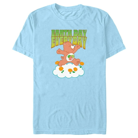 Men's Care Bears Earth Day Everyday Forest Friend Bear  Graphic Tee Light Blue X Large