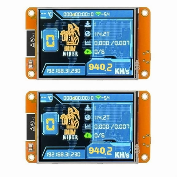 2PCS   V2 940KH/S Hashrate BTC Solo Lottery Miner  2.8 Inch Display Bitcoin Crypto Lottery Miner