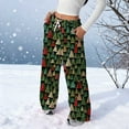 thumbnail image 2 of Enjoytime Christmas Pants for Women Trendy Printed Elastic Waist Casual Trousers Fashion Flannel Loose Lightweight Comfy Pants Multicolor M, 2 of 7