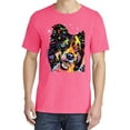 thumbnail image 2 of Wild Bobby,Neon Rainbow Happy Cute Dog Dog Lover Garment-Dyed Washed Look Short Sleeve Tees, Neon Pink, 2XL, 2 of 3