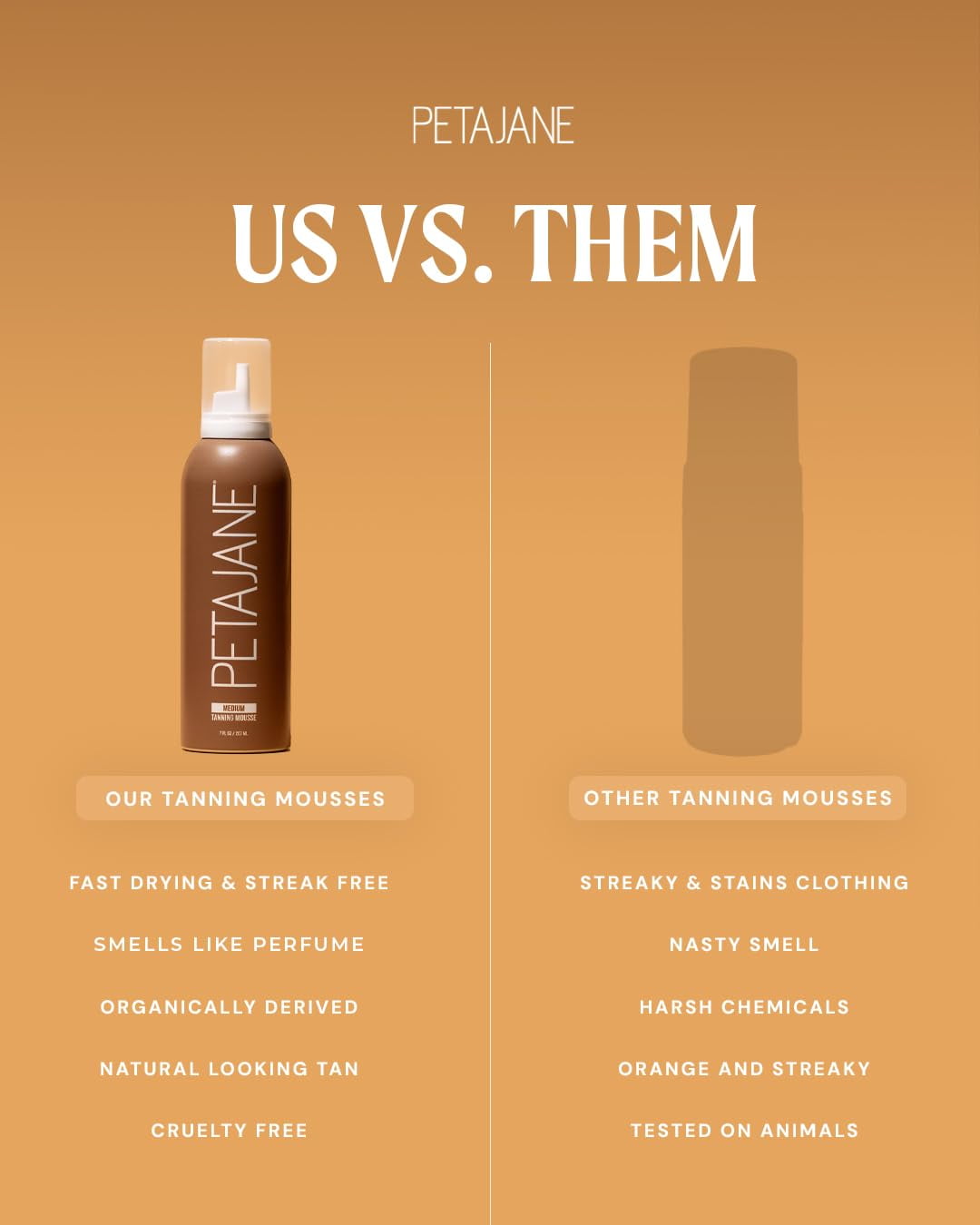 Medium Tanning Mousse 7oz - Made in the USA - Streak-Free, Fast-Absorbing, Lightweight, Vegan, Sunless Tanner for All Skin Types