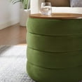thumbnail image 6 of Ottoman Accent Chair, Green, Velvet, Living Kitchen Cafe Bistro Hospitality Restaurant, Modern Contemporary Boutique HB36660, 6 of 9