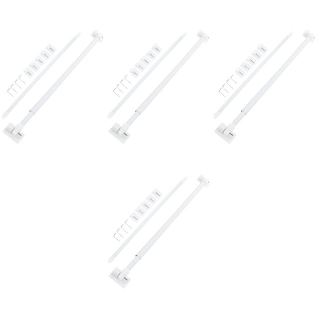 LEEYNEER8 Pcs Tringle à Rideau à Tension Tringle à Rideau Magnétique Tringle à Rideau Télescopique Tringle à Rideau Réglable Tringle pour Écran Tringle à Tirer Plastique Blanc