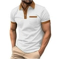 thumbnail image 1 of Camisas de Manga Corta Casual de Color Sólido Cuello Girado Abajo, Blusa de Poliéster Transpirable para el Hogar, Diario Y Cuatro Estaciones, 1 of 5