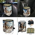 thumbnail image 5 of FOR U DESIGNS Horse Beach Geometric Print Car Accessories Set 10 Pack Elastic Front Rear Bench Bucket Seat Cover Steering Wheel Cover Car Trash Can Air Vent Storage Coaster and Keychain, 5 of 7
