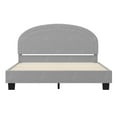 thumbnail image 3 of Buzz & Bloom Kids Full-Size Platform Bed with Curved Channel Stitched Headboard, Gray, 3 of 12
