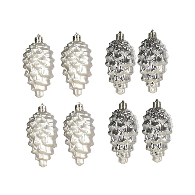 8 Pieces Christmas Tree Decorations with Cone Pendant, Christmas Decoration Gold B