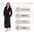 thumbnail image 4 of Silver Lilly Womens Robe - Plush Fleece Bathrobe - Full Length Robe with Shawl Collar Black, 3X-Large, 4 of 6